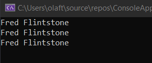 PersonNameFormatter.FormatName() using fields multiple calls output
