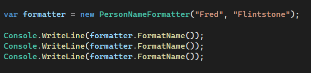 PersonNameFormatter.FormatName() using fields multiple calls