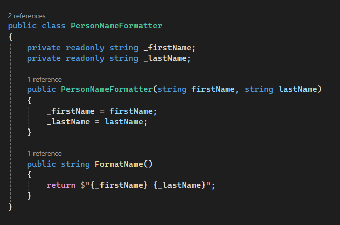 PersonNameFormatter.FormatName() using fields
