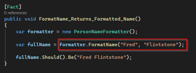 PersonNameFormatter.FormatName() using paramters call
