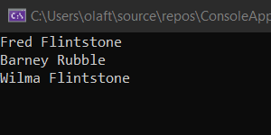 PersonNameFormatter.FormatName() using paramters multiple calls output