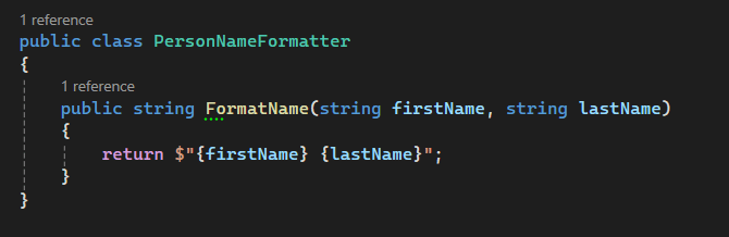 PersonNameFormatter.FormatName() using paramters